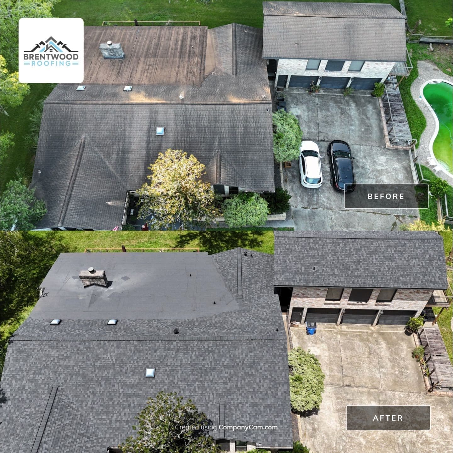 Gallery photos for Full Roof Replacement on a Forever Home - Onyx Black Shingles on Brick: Image #3